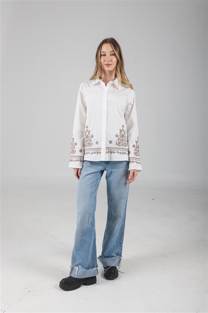 Camisa Vizantina Poplin Bordada